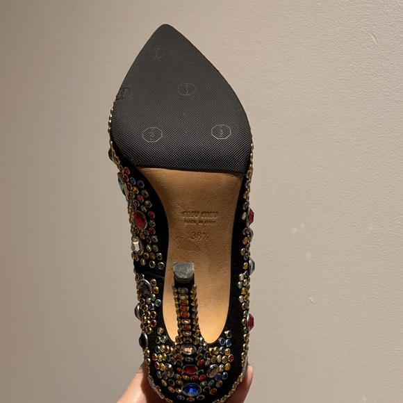 Miu Miu Black Heels with Multicolor Embellishments - Picture 9 of 12